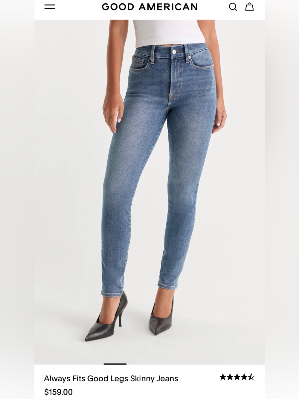 Good American Always Fits Good Legs Skinny Jeans